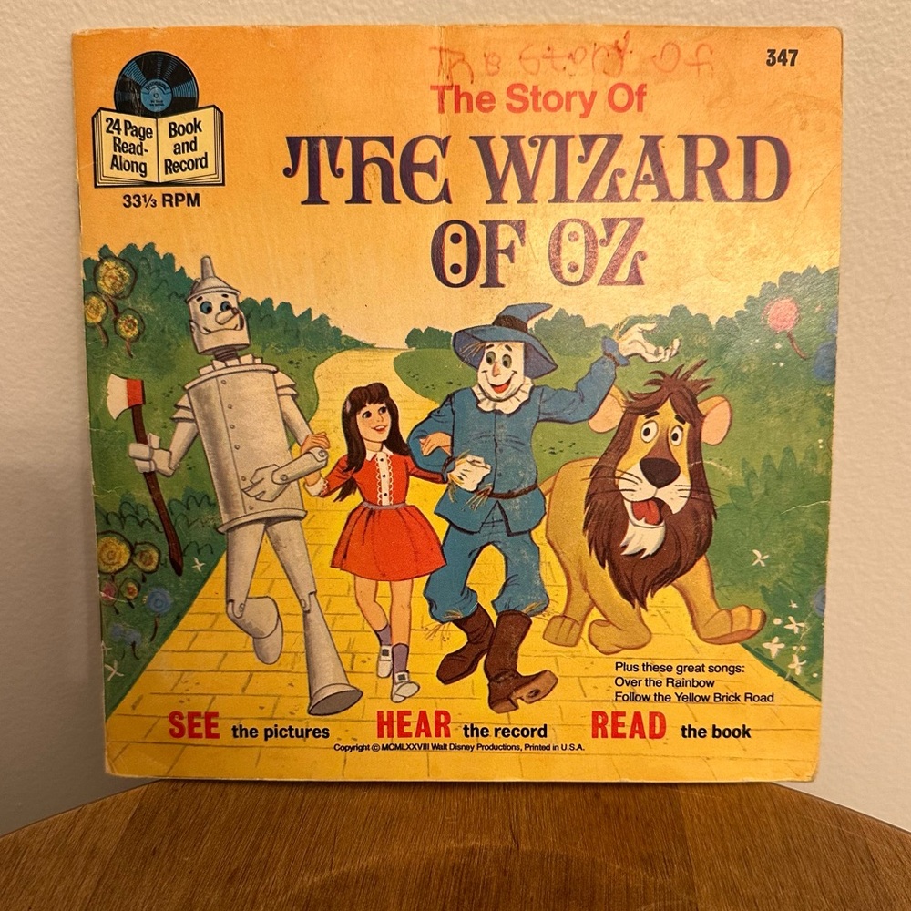 Vintage 1978 The Story Of The Wizard Of Oz 24 Page Book Record 33 1/3 RPM #347